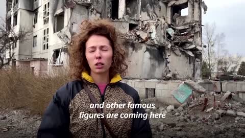 Banksy murals seen on damaged buildings in Ukraine