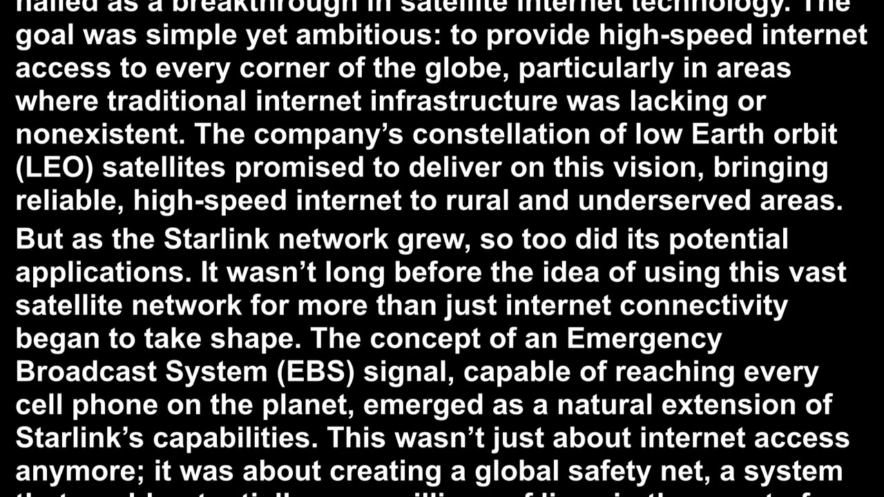 INTEL by Julian Assange - Starlink’s EBS Signal.