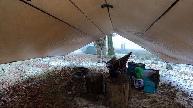 Early morning under a tarp. Dartmoor. Speedlapse. GOPRO 12th Dec