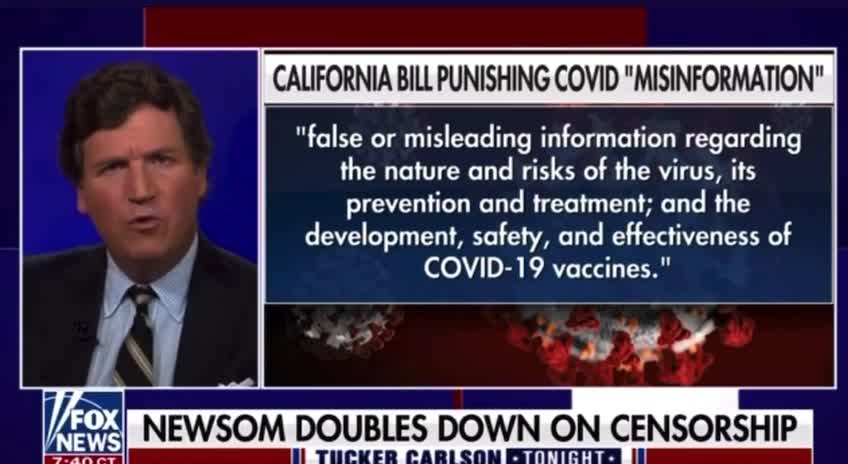 Tucker on CA Bill to "Punish Doctors for Disagreeing with Newsom”