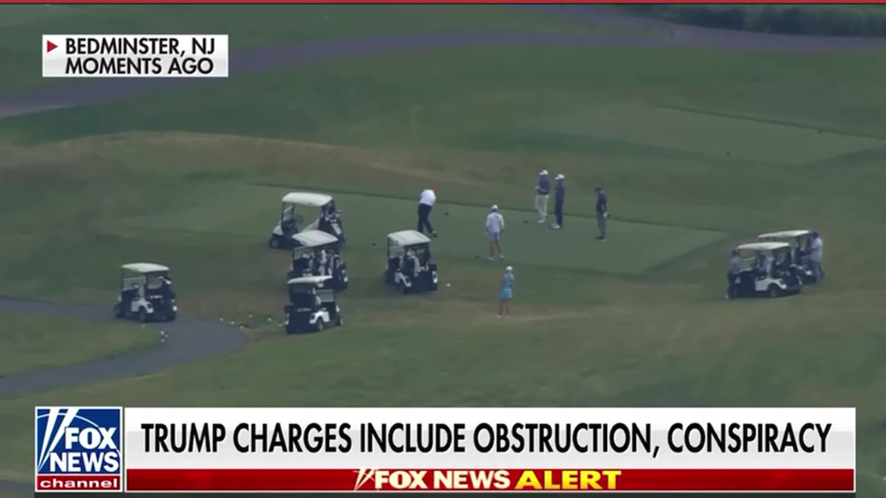 President Trump played golf as news of indictment spread.