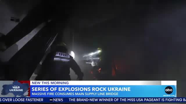 Crimea bridge blast damages key Russian supply route; 3 dead