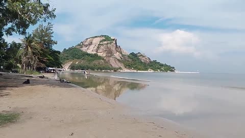 The scene at Khao Takiab Beach in Hua Hin, Thailand