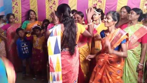 Neighbours Dancing at village marriage ceremony