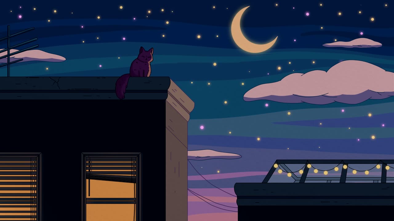 Purrple Cat - City Nights