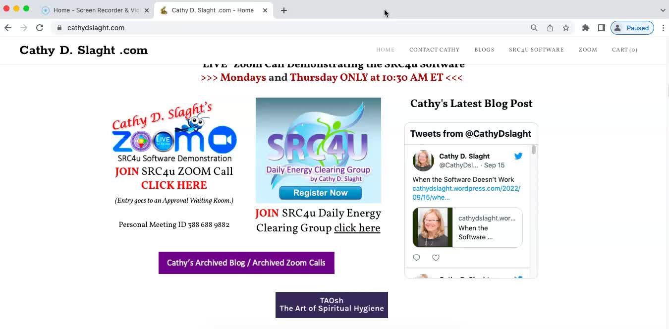 SRC4u Software Zoom Demonstration call for 9 19 2022 by Cathy D. Slaght