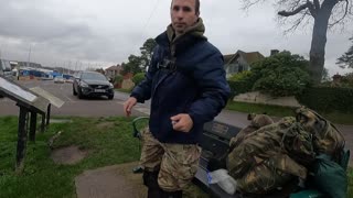 making a brew next to a river. GoPro