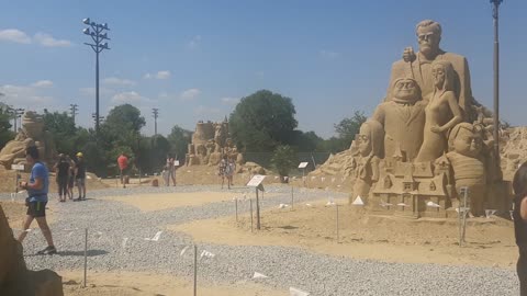 The sand figures in the city of Burgas in Bulgaria