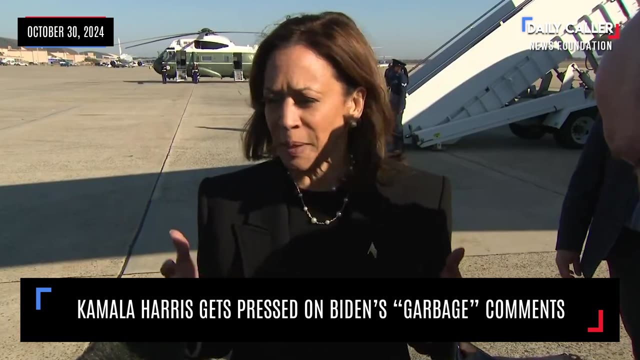 Kamala Harris Gets Pressed On Biden's "Garbage" Comments