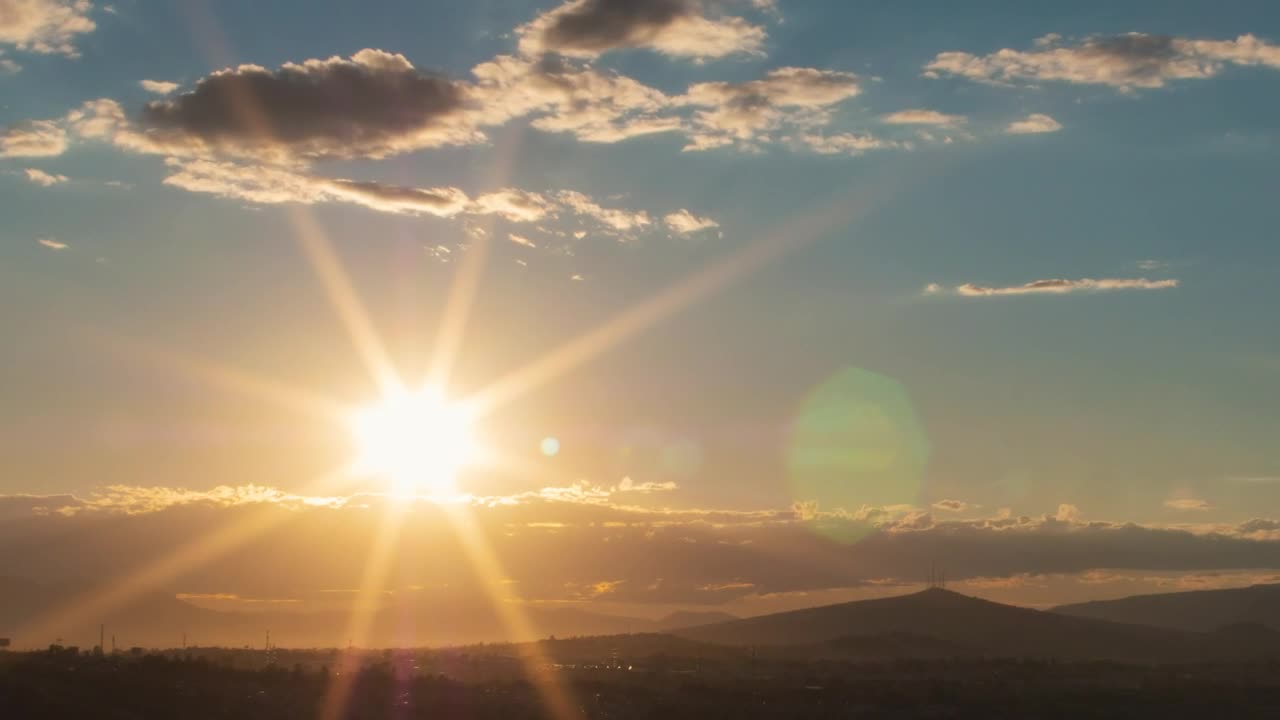 Landscape of mountains and sunset