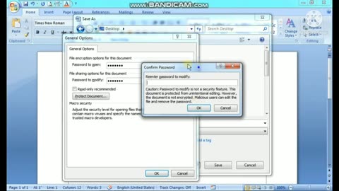 how to make password in word file