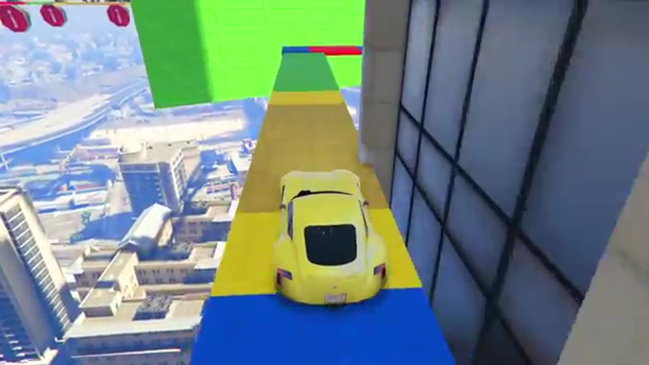 SHINCHAN AND FRANKLIN TRIED THE GOLDEN TRUCKS JUMP PARKOUR CHALLENGE BY BIKES & CARS IN GTA 5