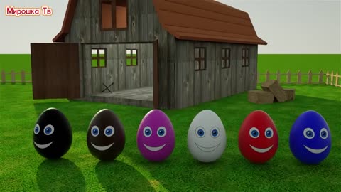 Baby content 100% | Learning Colors – Colorful Eggs on a Farm