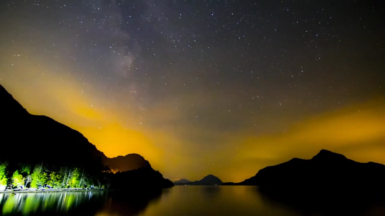 Colors of aurora in the sky of a starry night Stock Footage FREE HD-No Copyright FREE DOWNLOAD