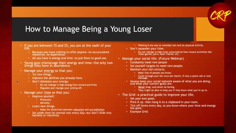 Weekly Webinar #70_ How to Manage Being a Young Loser