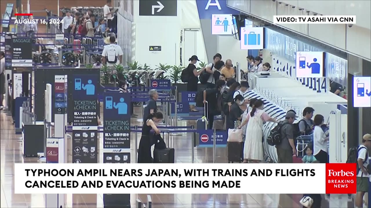 Typhoon Ampil Nears Japan, With Trains And Flights Canceled And Evacuations Being Made