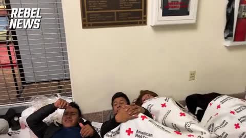 El Paso Airport Migrants are sleeping on the floor and throughout the airport.