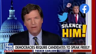 Tucker DEMANDS Twitter bring back Trump after he officially announces 2024 run: