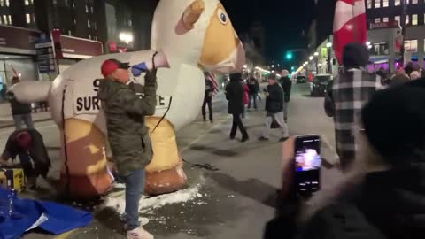 The Canadian Freedom Convoy is ready to restart - last night protest