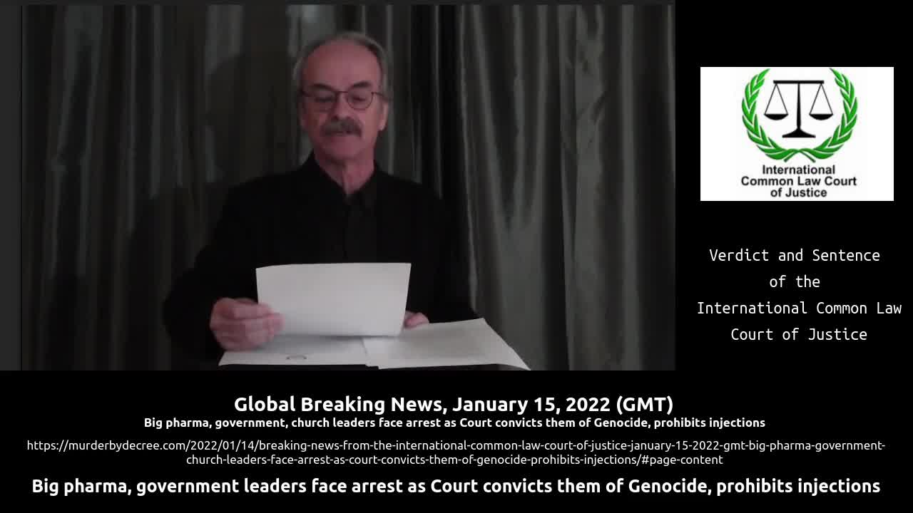 Cour internationale de justice de Common Law, 15 janvier 2022 (GMT)