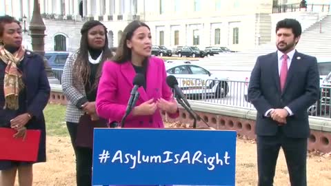 An AOC All Timer - Says she's in New York while standing in DC