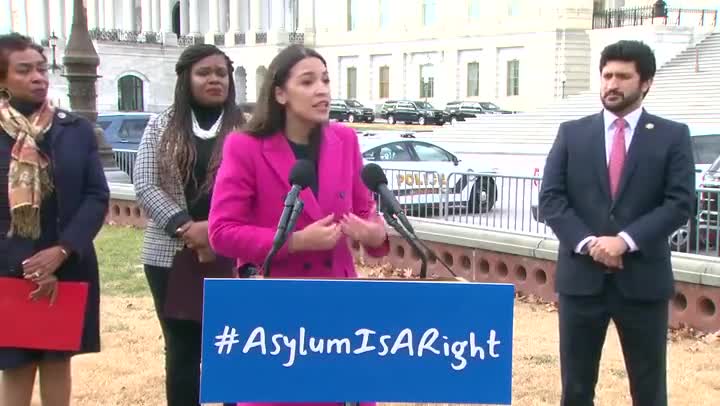 An AOC All Timer - Says she's in New York while standing in DC