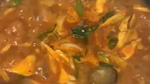 Kimchi stew, a traditional Korean food.