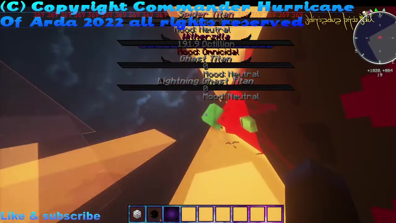 Minecraft Mob Battle Witherzilla vs Ghast titan vs lightning ghast titan