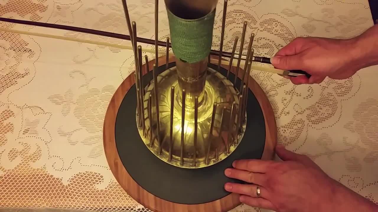 Percussion Plethora: WATERPHONE (a.k.a. "Ocean Harp"), bowed on a LAZY SUSAN