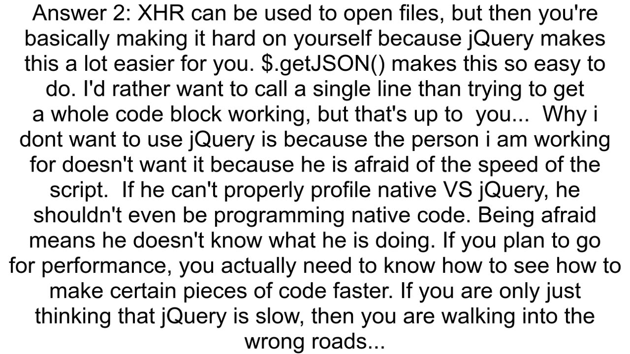 How can I open a JSON file in JavaScript without jQuery