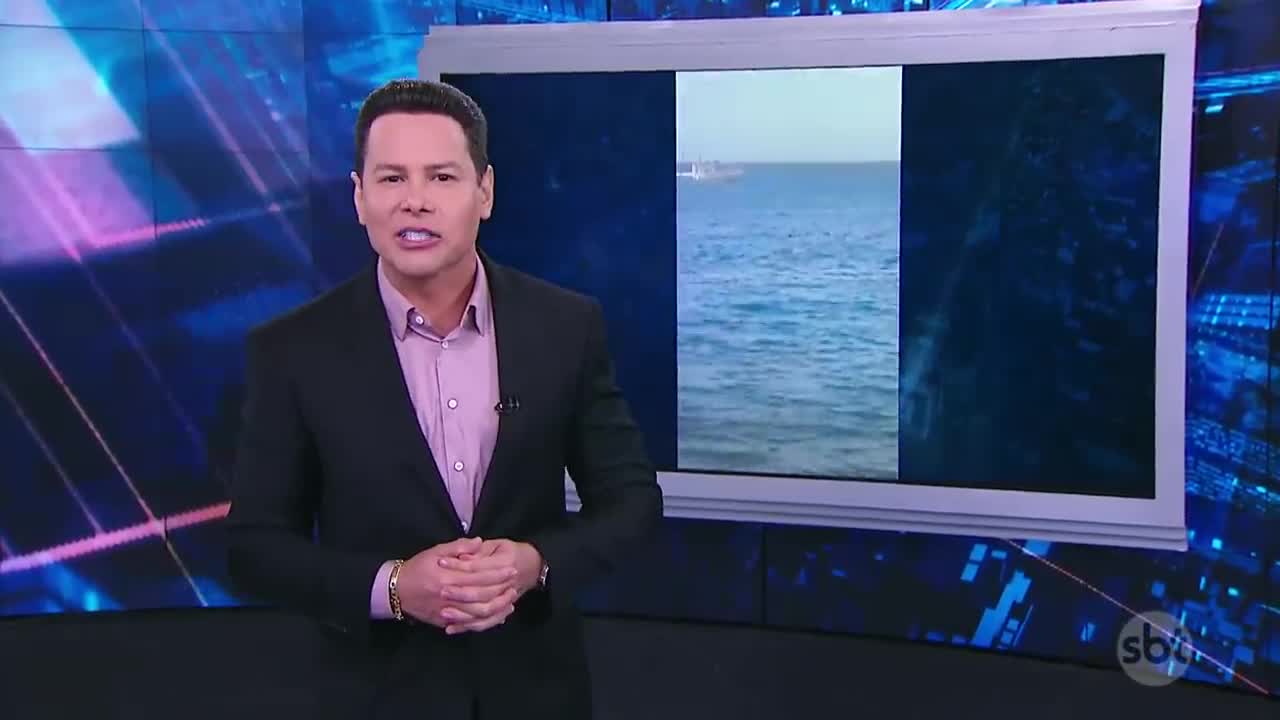 PM pula de helicóptero e persegue suspeito a nado em Fortaleza | Primeiro Impacto (07/11/22)