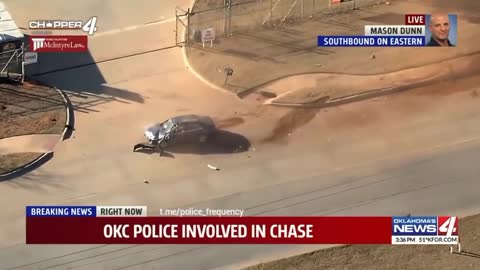 JUST IN: A police pursuit ended with a crash Friday afternoon...