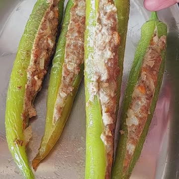Meat Stuffed Green Pepper Recipe #shorts #foryou #like #share #recipe #food