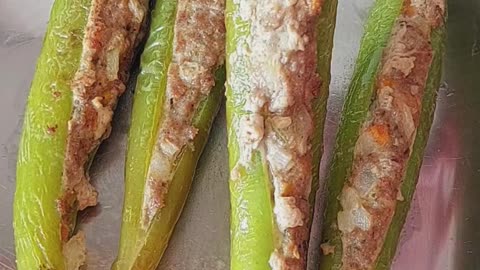 Meat Stuffed Green Pepper Recipe #shorts #foryou #like #share #recipe #food