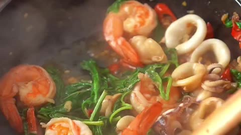 Seafood with Basil