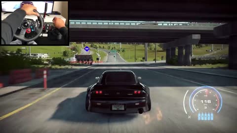 Gameplay in need for speed Heat with rebuilding a MAZDA RX _7 SPIRIT R _ LOGITECH G29 gameplay