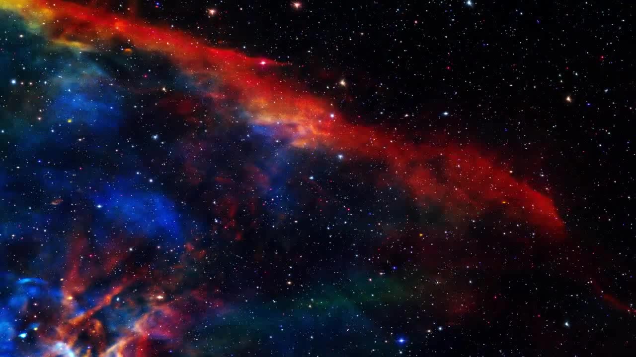 Traveling through star fields in space to a distant galaxy