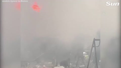 Ukrainian capital Kyiv rocked by Russian airstrikes as buildings up in flames