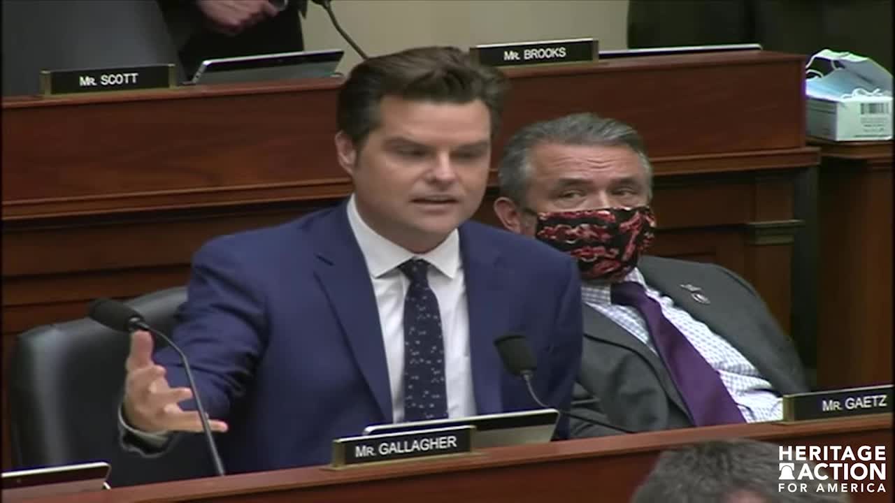 Rep. Matt Gaetz Supporting Rep. Banks NDAA Amendment