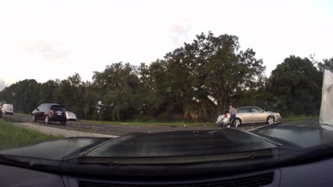 Last Minute Merge Smashes Many Cars