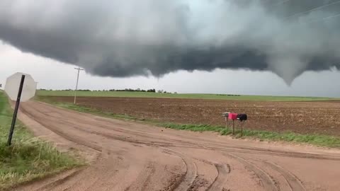 Tornado With Two Funnel Formations Seen in Benkelman in Nebraska