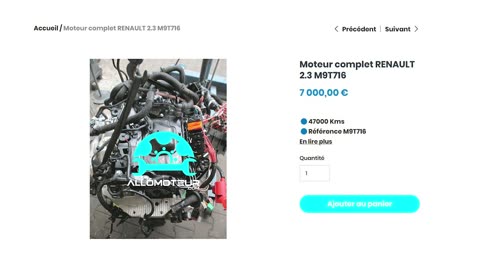 ALLOMOTEUR.COM - Moteur complet RENAULT 2.3 M9T716