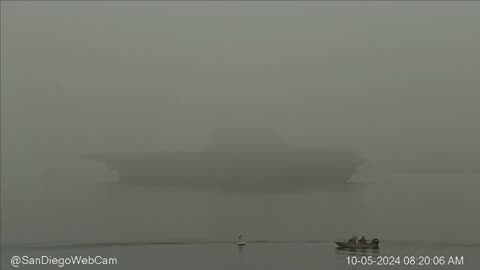 Japan’s largest warship JS Kaga (DDH 184) arrives in a Foggy San Diego