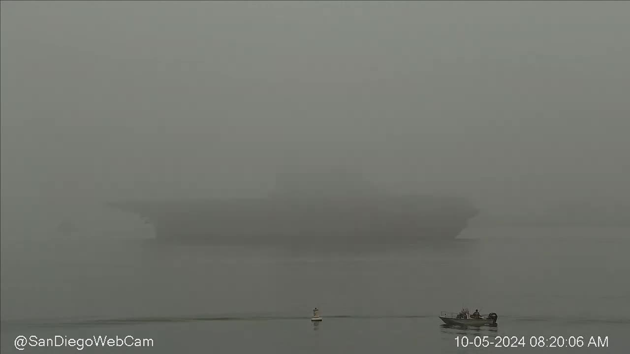 Japan’s largest warship JS Kaga (DDH 184) arrives in a Foggy San Diego