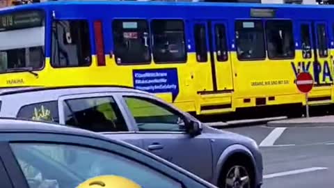 Tramvaj na podporu Ukrajiny v německém Duisburgu