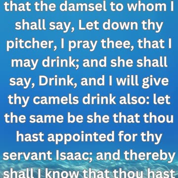 "The Sign of God's Favor: Genesis 24:14"