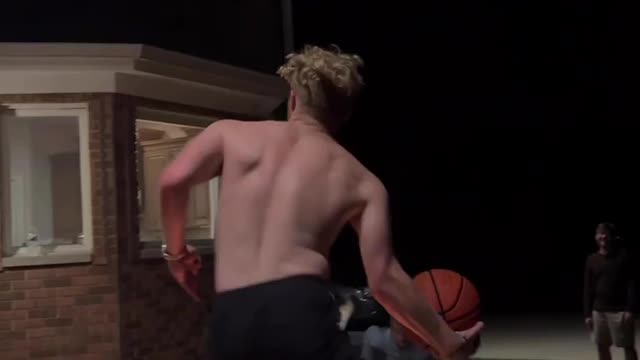 Dude Makes Incredible Basketball Trick Shot at Night 😤