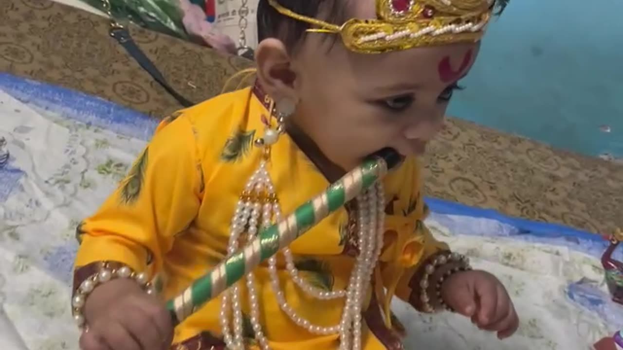 Little Lord Krishna playing