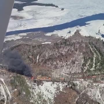 Train carrying potentially hazardous materials derailed and caught fire near Rockwood