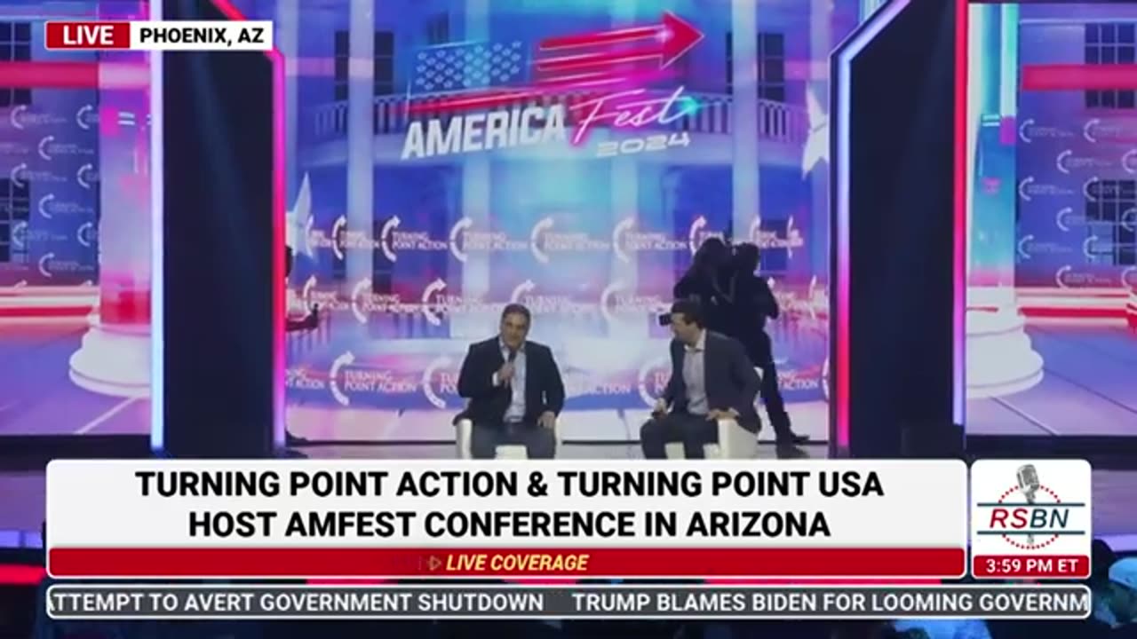 Charlie Kirk Interview Cenk Uygur At TPUSA AmFest 2024